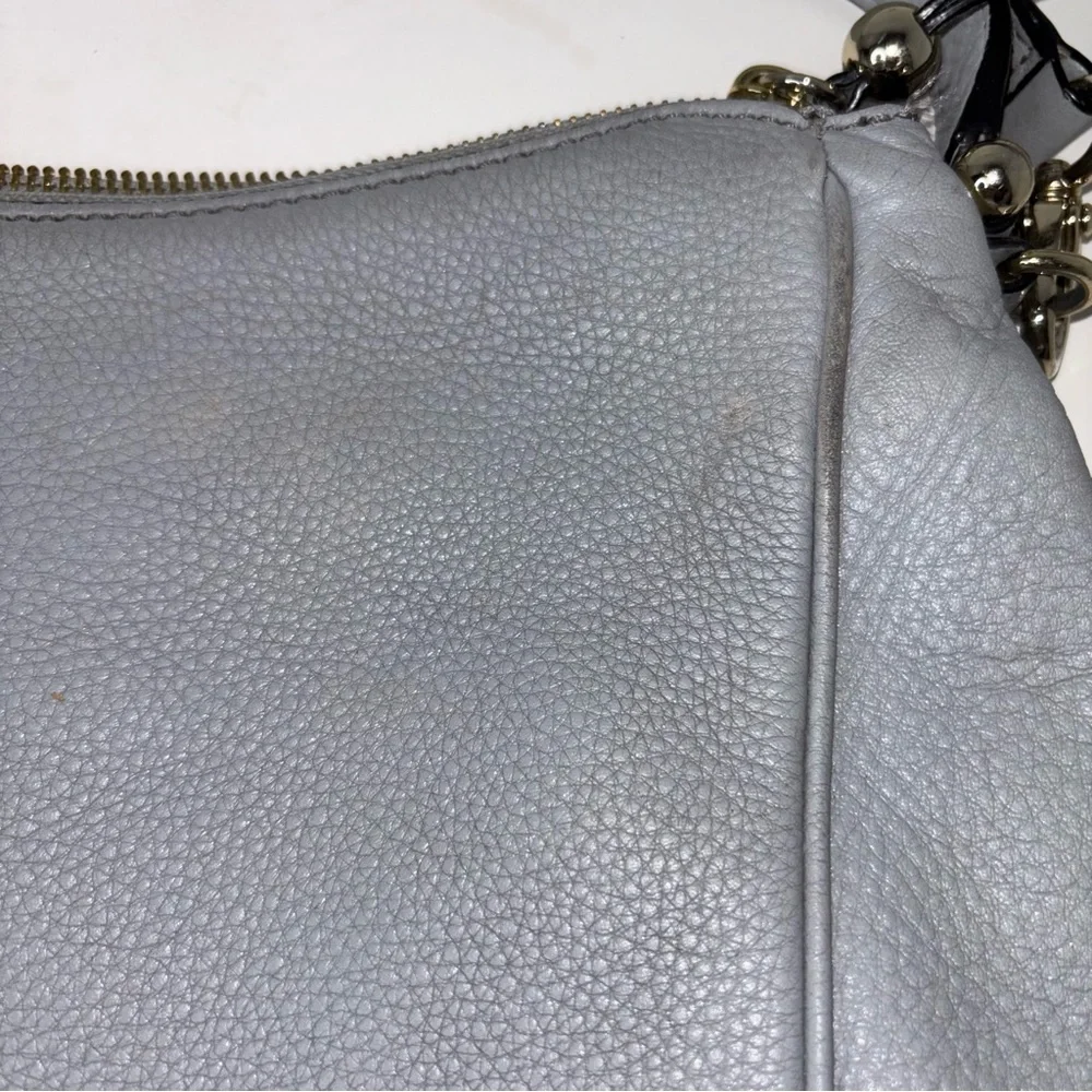 KATE SPADE Grey Pebble Leather Hobo Shoulder Bag Crossbody